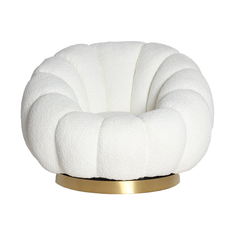 Sillón Giratorio BOUCLÉ CREST Estilo Art Deco