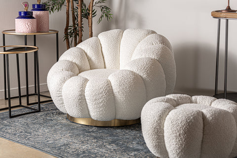 Sillón Giratorio BOUCLÉ CREST Estilo Art Deco