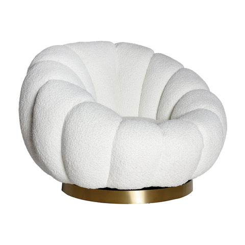 Sillón Giratorio BOUCLÉ CREST Estilo Art Deco