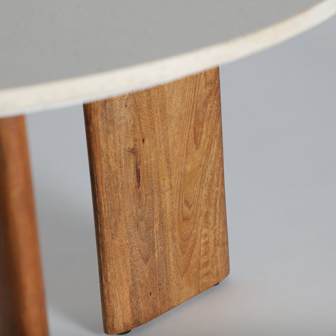 Mesa de Centro ARLANC Estilo Contemporáneo, Marrón/Blanco