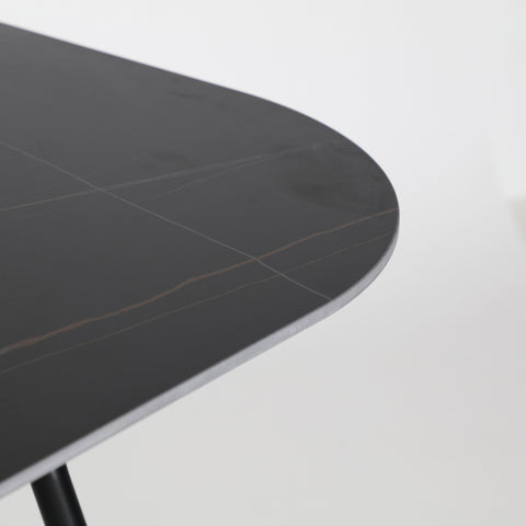 Mesa de Comedor Piedra y Hierro Acabado Negro Mate TAMASI