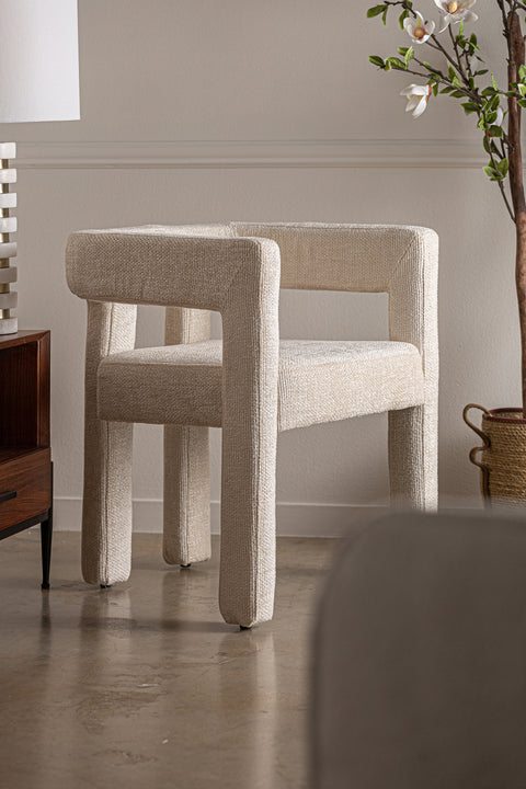 Silla Tapizada en Poliéster alta Calidad Beige VESTNES