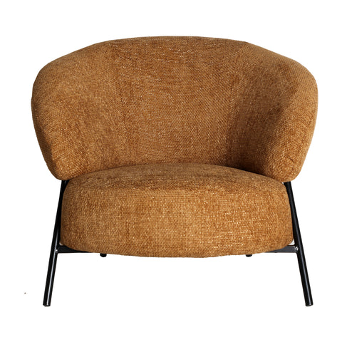 Sillón Tapizado en Poliéster Suave Mostaza SOUVENS