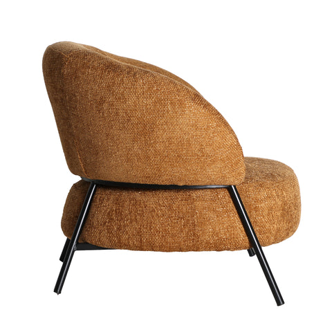 Sillón Tapizado en Poliéster Suave Mostaza SOUVENS