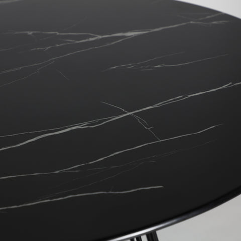 Mesa de Comedor Cristal y Hierro con Metacrilato Negro CELIJE