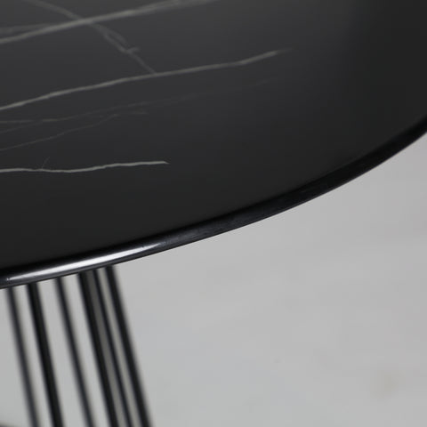 Mesa de Comedor Cristal y Hierro con Metacrilato Negro CELIJE