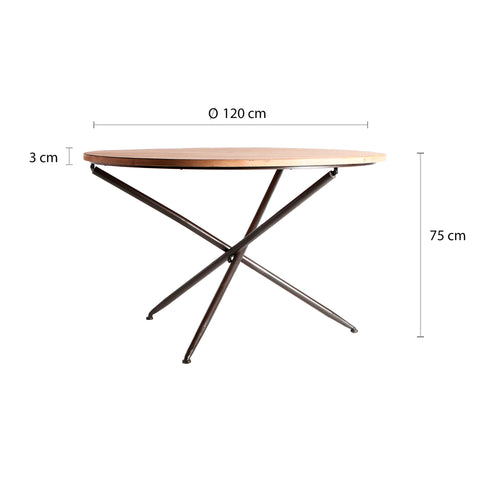 Mesa de Comedor con Madera de Abeto y Hierro TIRKANE