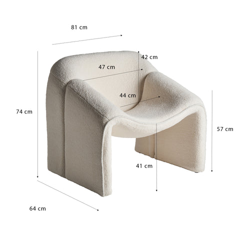 Sillón en Algodón Bouclé Diseño BATS