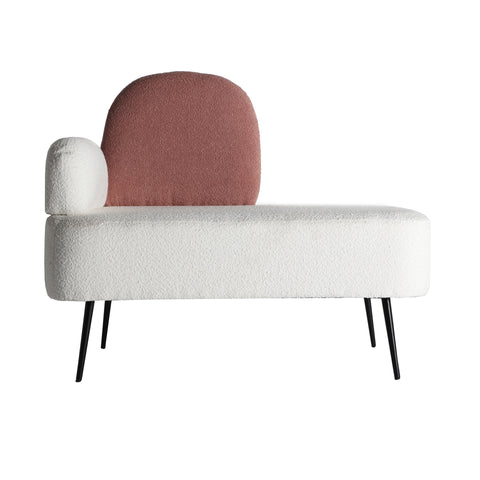 Sofá Bouclé Combinación Blanco y Rosa BATS