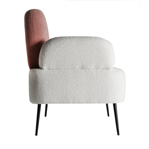 Sofá Bouclé Combinación Blanco y Rosa BATS