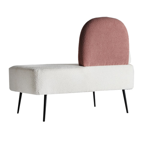 Sofá Bouclé Combinación Blanco y Rosa BATS