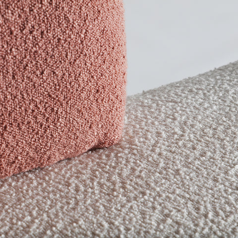 Sofá Bouclé Combinación Blanco y Rosa BATS