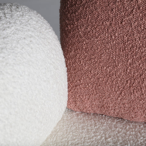 Sofá Bouclé Combinación Blanco y Rosa BATS