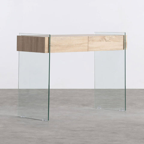 Consola de Cristal Dos Cajones de Madera CIERVO