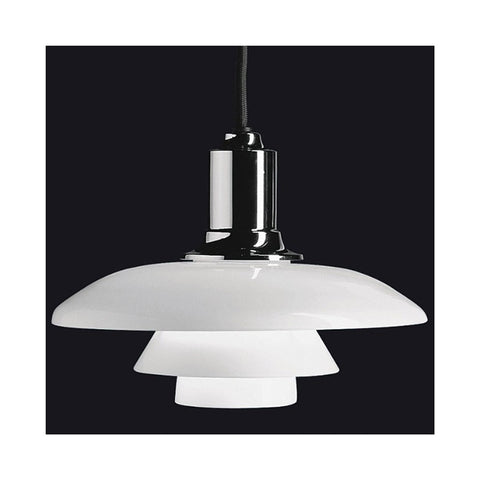 Lámpara Colgante Cromada Blanca POMPIDOU
