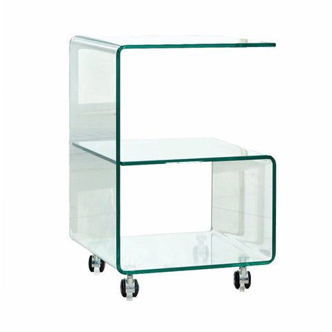 Mesa Auxiliar de Cristal con Ruedas CAMINO