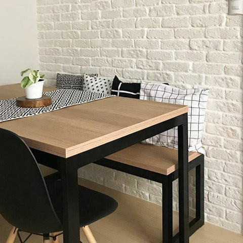Mesa de Comedor con Tapa de Madera PORTO