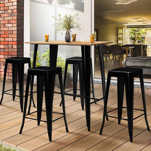 Mesa Alta de Comedor con Tapa de Madera TOLI
