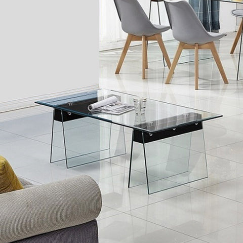 Mesa de Centro en Madera y Cristal Templado VALLE
