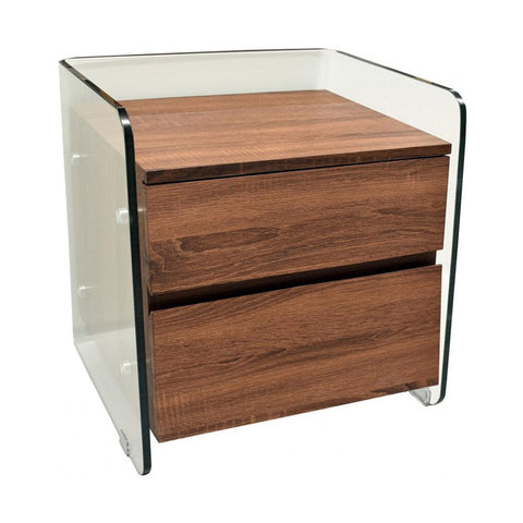 Mesa Auxiliar de Cristal con Cajones PANTANO