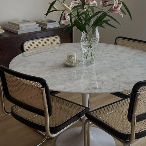Mesa de Comedor con Tapa de Mármol TULIP