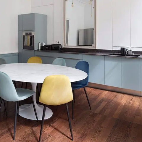 Mesa de Comedor Ovalada con Tapa de Mármol TULIP