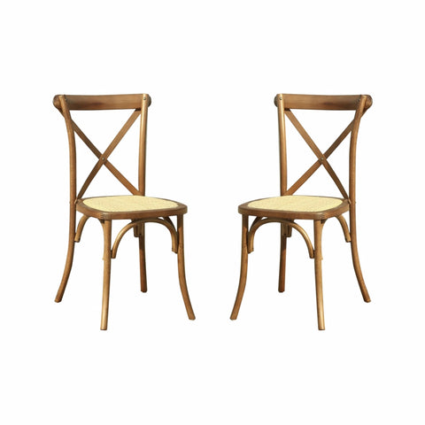 Pack de 2 Sillas de Comedor Madera Nogal CROSS