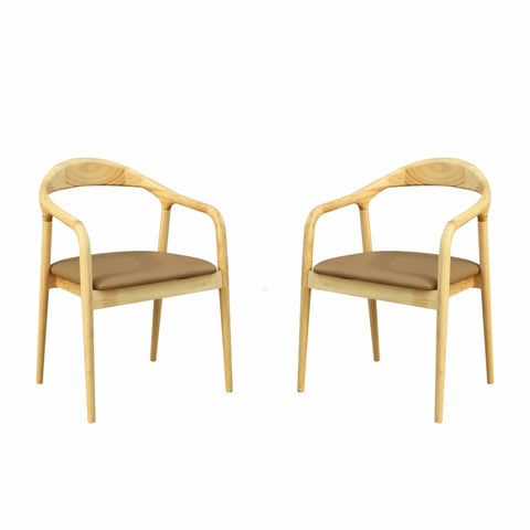 Pack de 2 Sillones en Madera y Piel Vegana YDALIA