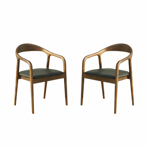Pack de 2 Sillones en Madera y Piel Vegana YDALIA