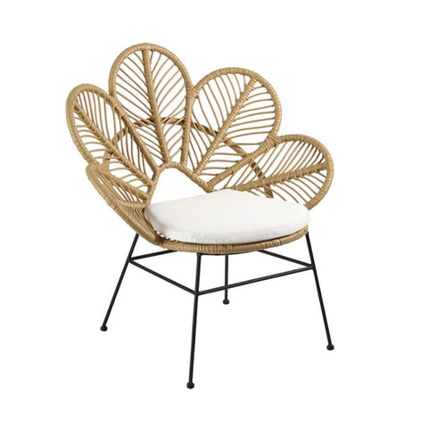 Pack de 2 Sillones en Metal y Ratán Beige BLOOM