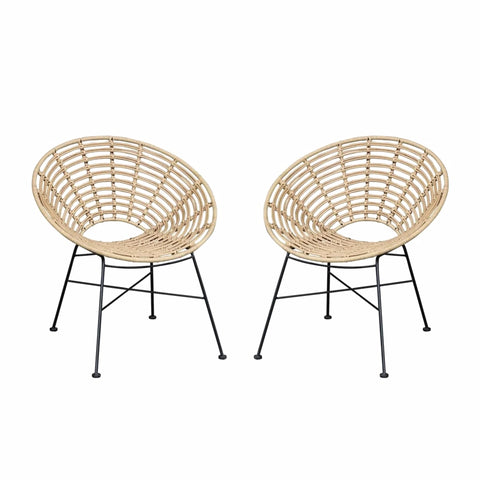 Pack de 2 Sillones de Exterior en Ratán Beige CIDORA