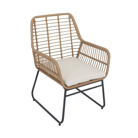 Sillón de Ratán Beige con cojín PARANA