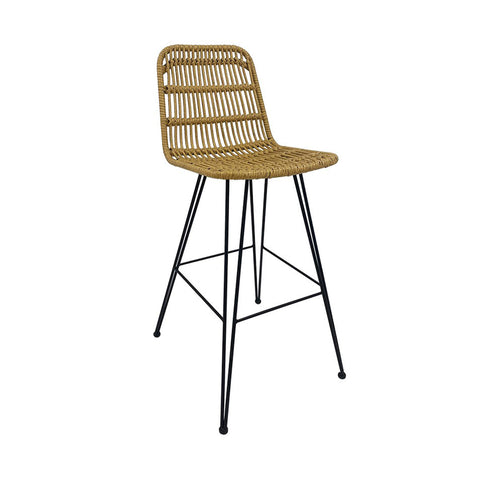 Taburete Metal y Ratán Beige YAKARTA