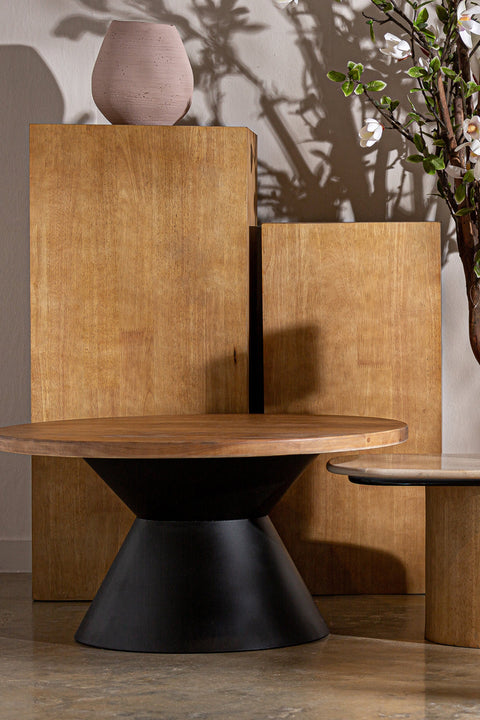Mesa de Centro con Hierro y Madera de Haya AMILLY