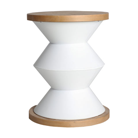 Mesa auxiliar Moriat en hierro y madera DM, diseño contemporáneo ideal para espacios pequeños y modernos
