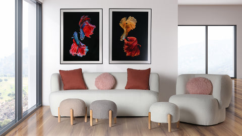 Sillón en Algodón y Madera de Pino BATS BOUCLE