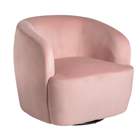 Sillón Giratorio en Terciopelo Rosado BOUGUE