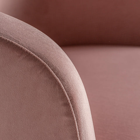 Sillón Giratorio en Terciopelo Rosado BOUGUE
