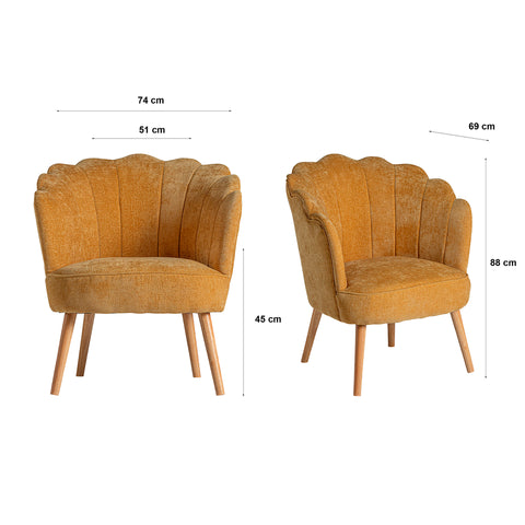 Sillón en Poliester y Madera de Pino DUMES