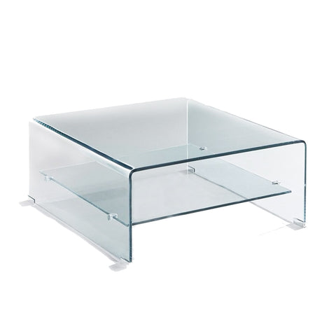 Mesa de Centro de Cristal con Estanteria JAGUAR