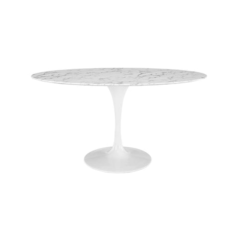 Mesa de Comedor Ovalada con Tapa de Mármol TULIP