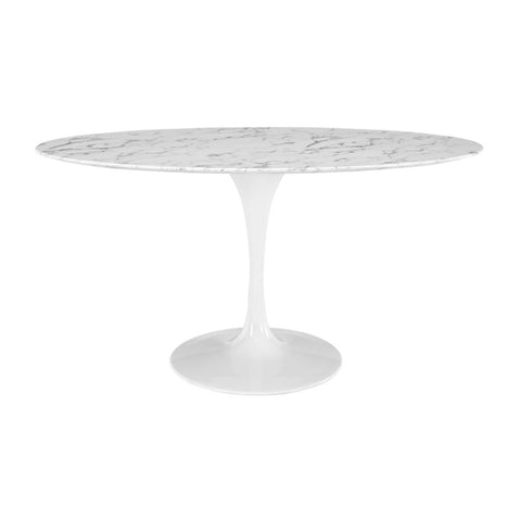 Mesa de Comedor Ovalada con Tapa de Mármol TULIP