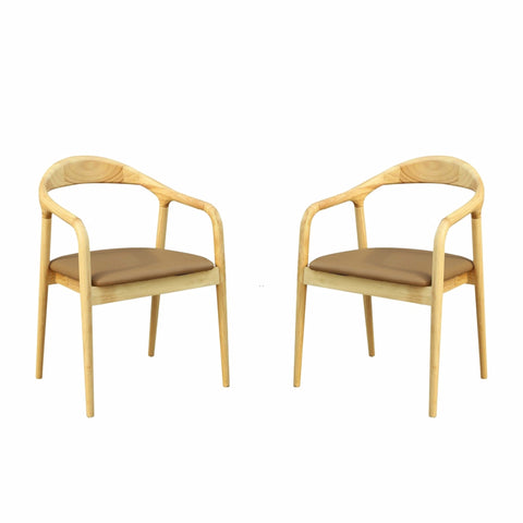 Pack de 2 Sillones en Madera y Piel Vegana YDALIA