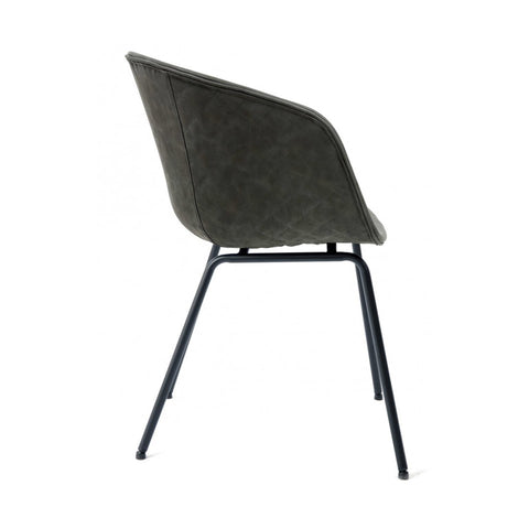 Pack de 2 Sillones en Piel Vegana MISSOURI Gris Oscuro