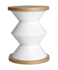 Mesa auxiliar Moriat en hierro y madera DM, diseño contemporáneo ideal para espacios pequeños y modernos