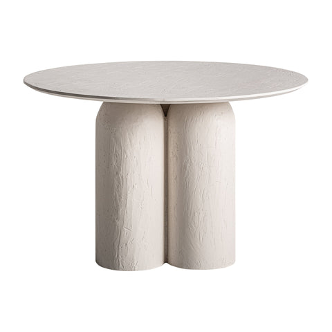 Mesa de comedor Inha en madera de mango, diseño rústico y acogedor para hasta 5 comensales, ideal para cenas íntimas y reuniones familiares.
