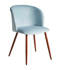 Pack de 2 sillas Lula en terciopelo azul con estructura de hierro y madera DM, diseño moderno y elegante para comedor o salón.